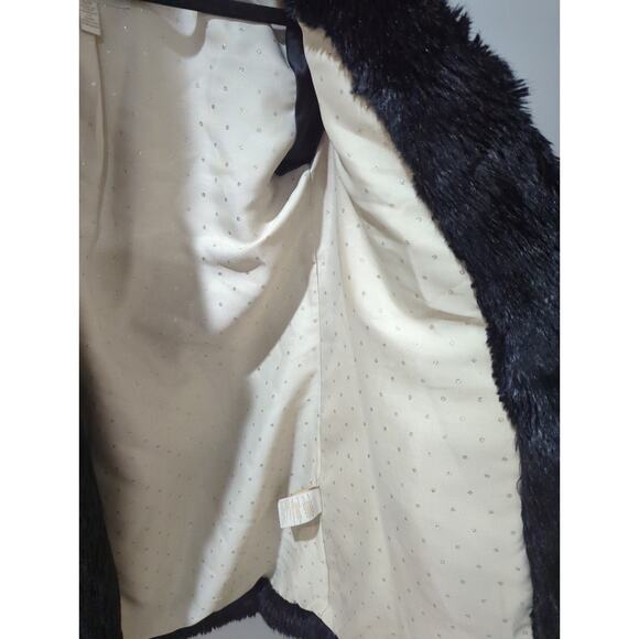 Kate Spade Black Faux Fur Back Bow Coat - Picture 4 of 7